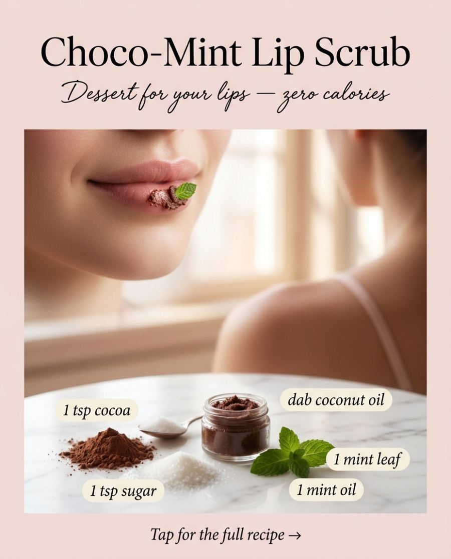 Choco-Mint Lip Scrub — DIY beauty recipe