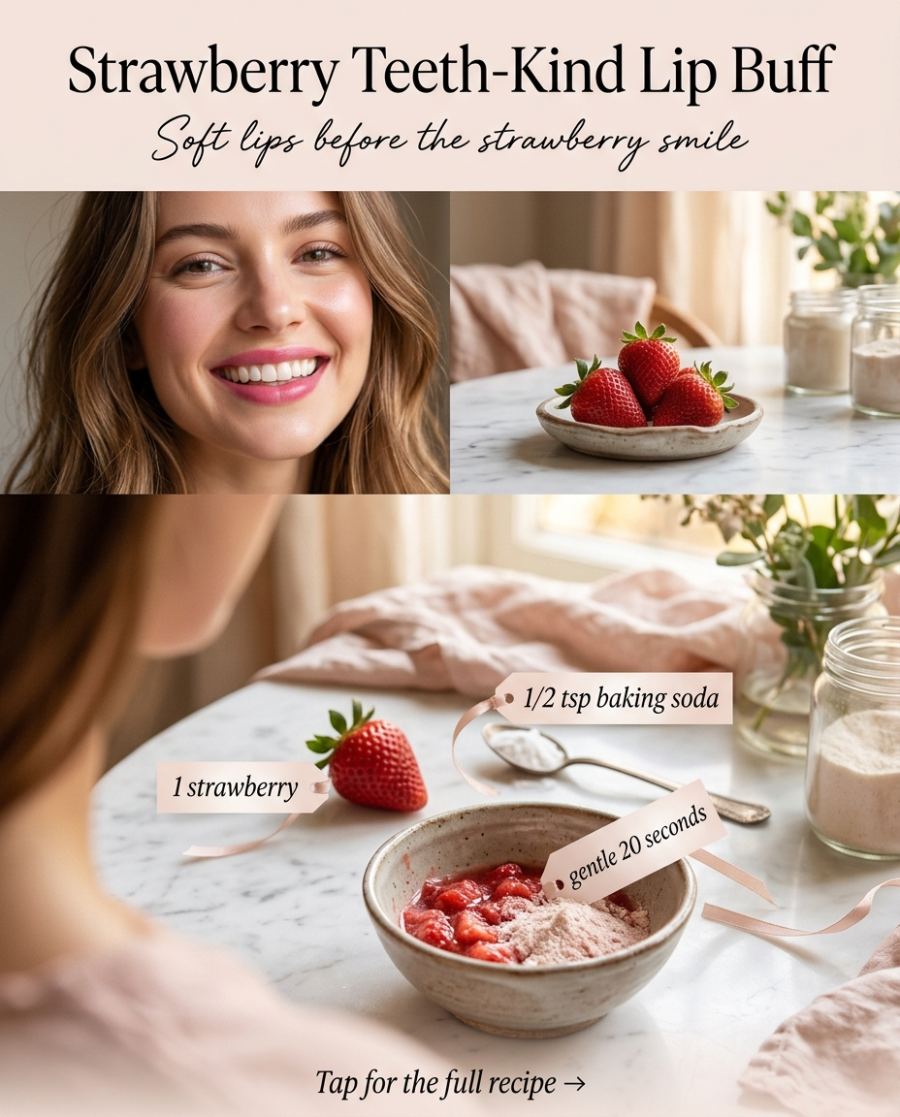 Strawberry Teeth-Kind Lip Buff — DIY beauty recipe