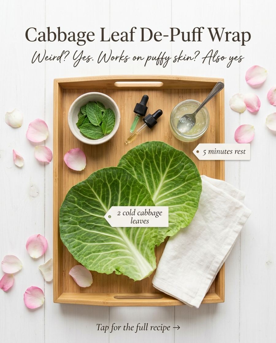 Cabbage Leaf De-Puff Wrap — DIY beauty recipe