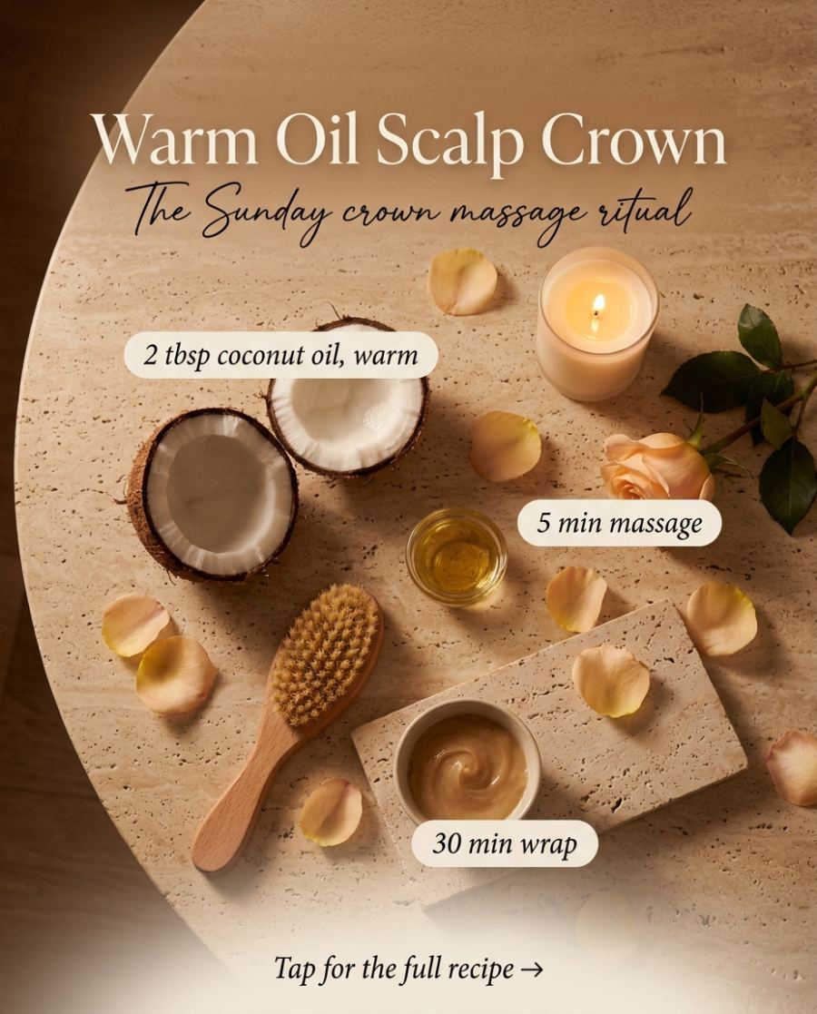 Warm Oil Scalp Crown — DIY beauty recipe