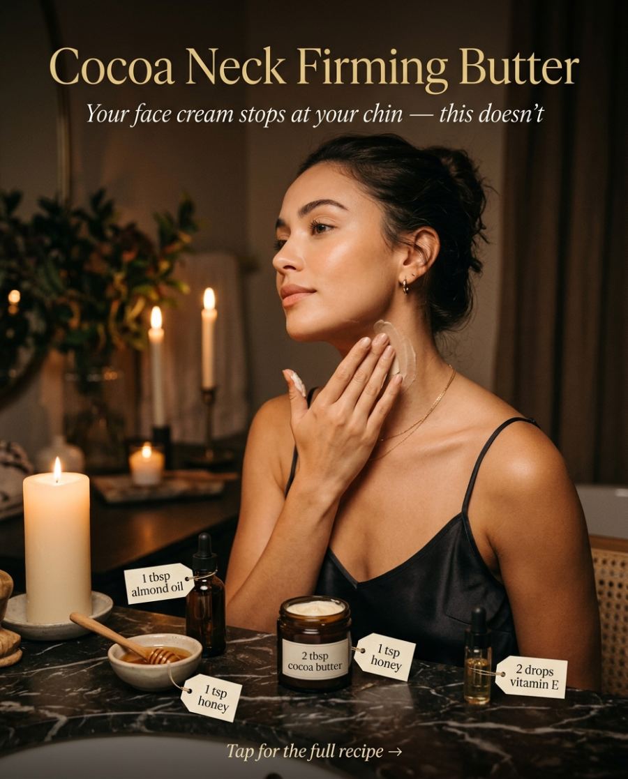 Cocoa Neck Butter — homemade body care ingredients styled for the recipe