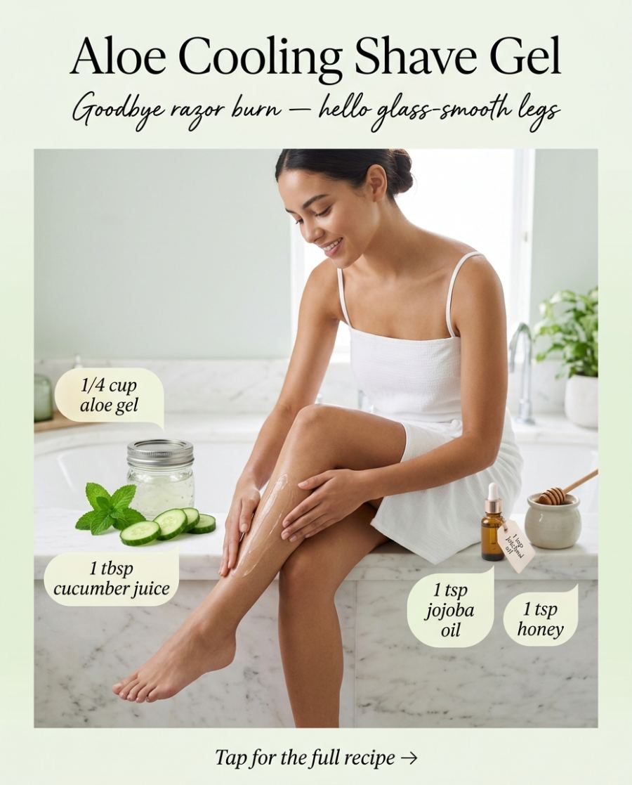 Aloe Cooling Shave Gel — homemade body care ingredients styled for the recipe