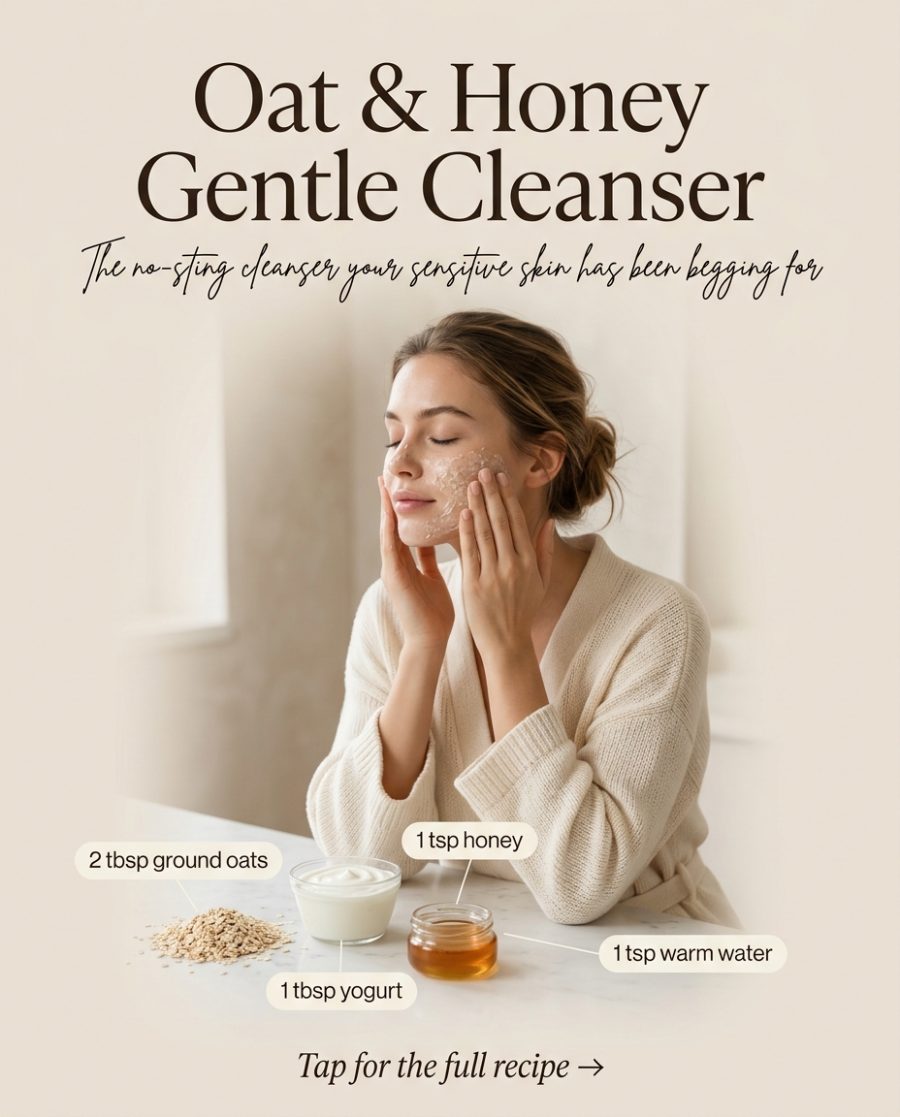Oat & Honey Gentle Cleanser — homemade cleansers & toner ingredients styled for the recipe