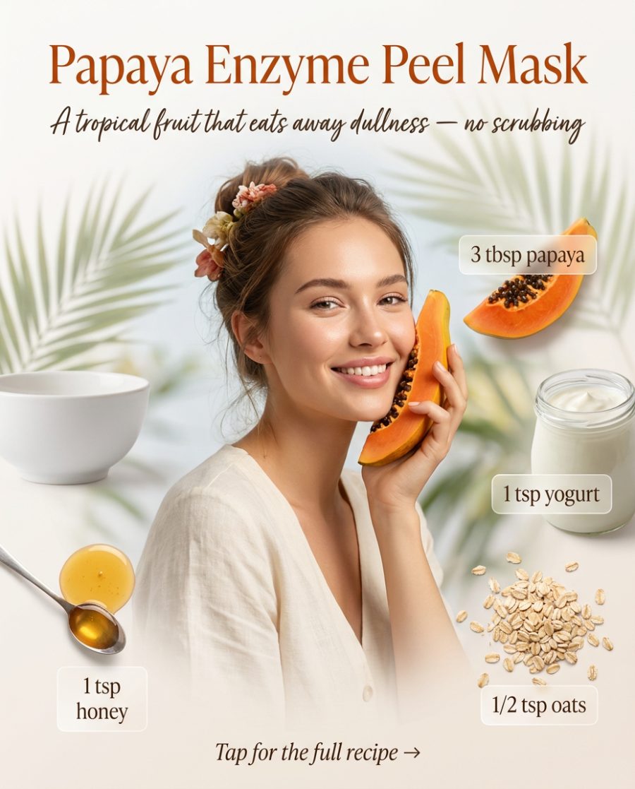 Papaya Enzyme Peel Mask — homemade face mask ingredients styled for the recipe