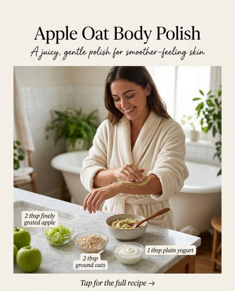 Apple Oat Body Polish — homemade body care ingredients styled for the recipe