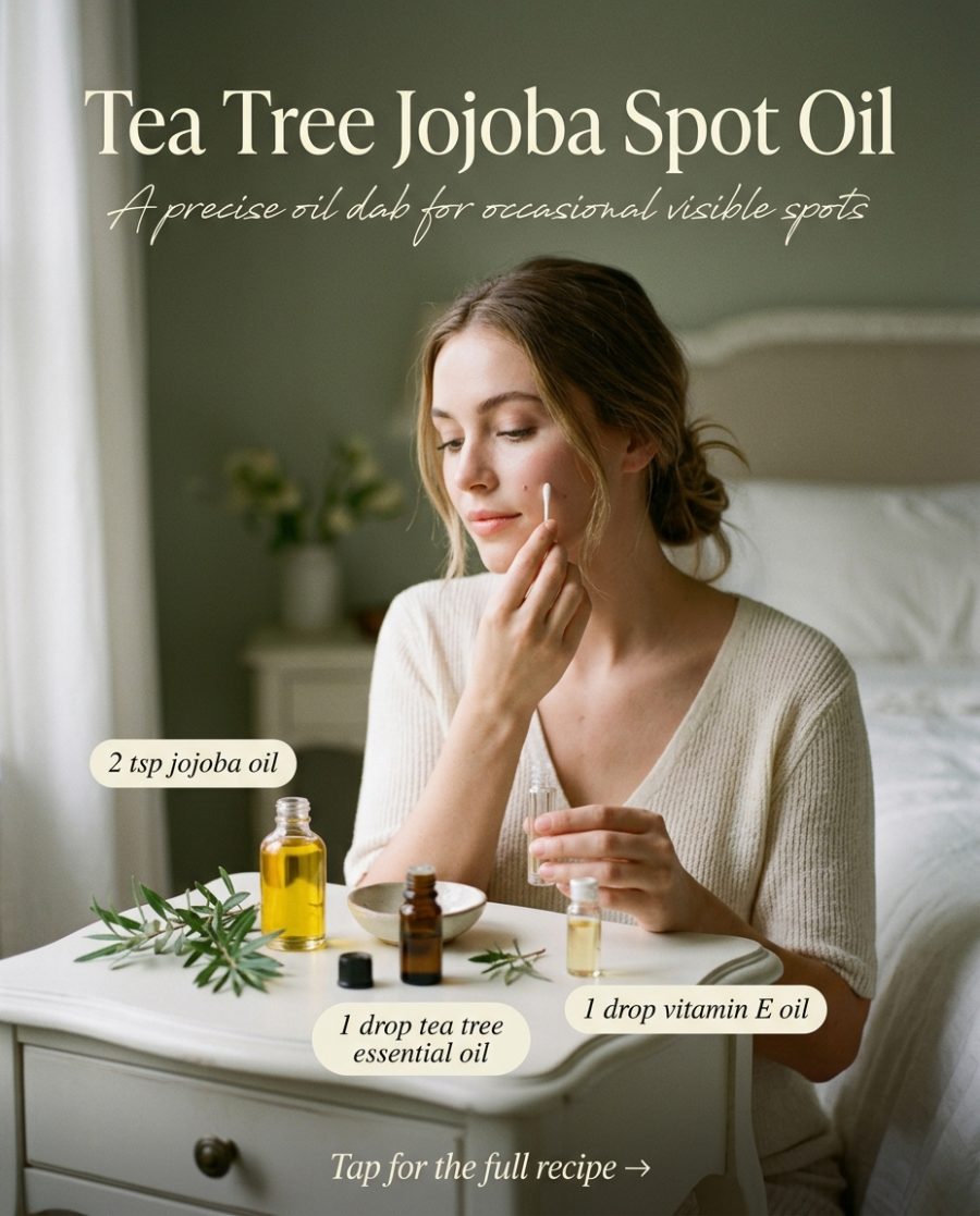 Tea Tree Jojoba Spot Oil — homemade facial rituals & serum ingredients styled for the recipe