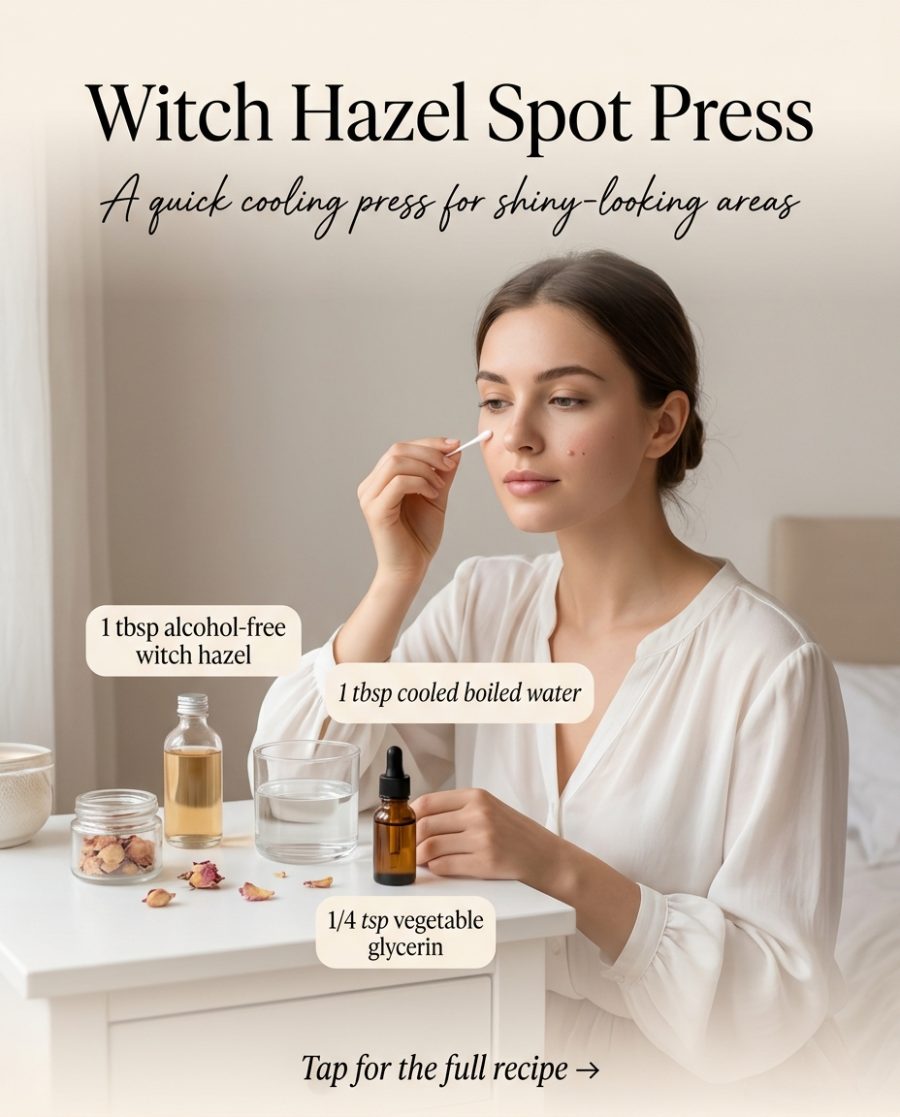 Witch Hazel Spot Press — homemade facial rituals & serum ingredients styled for the recipe