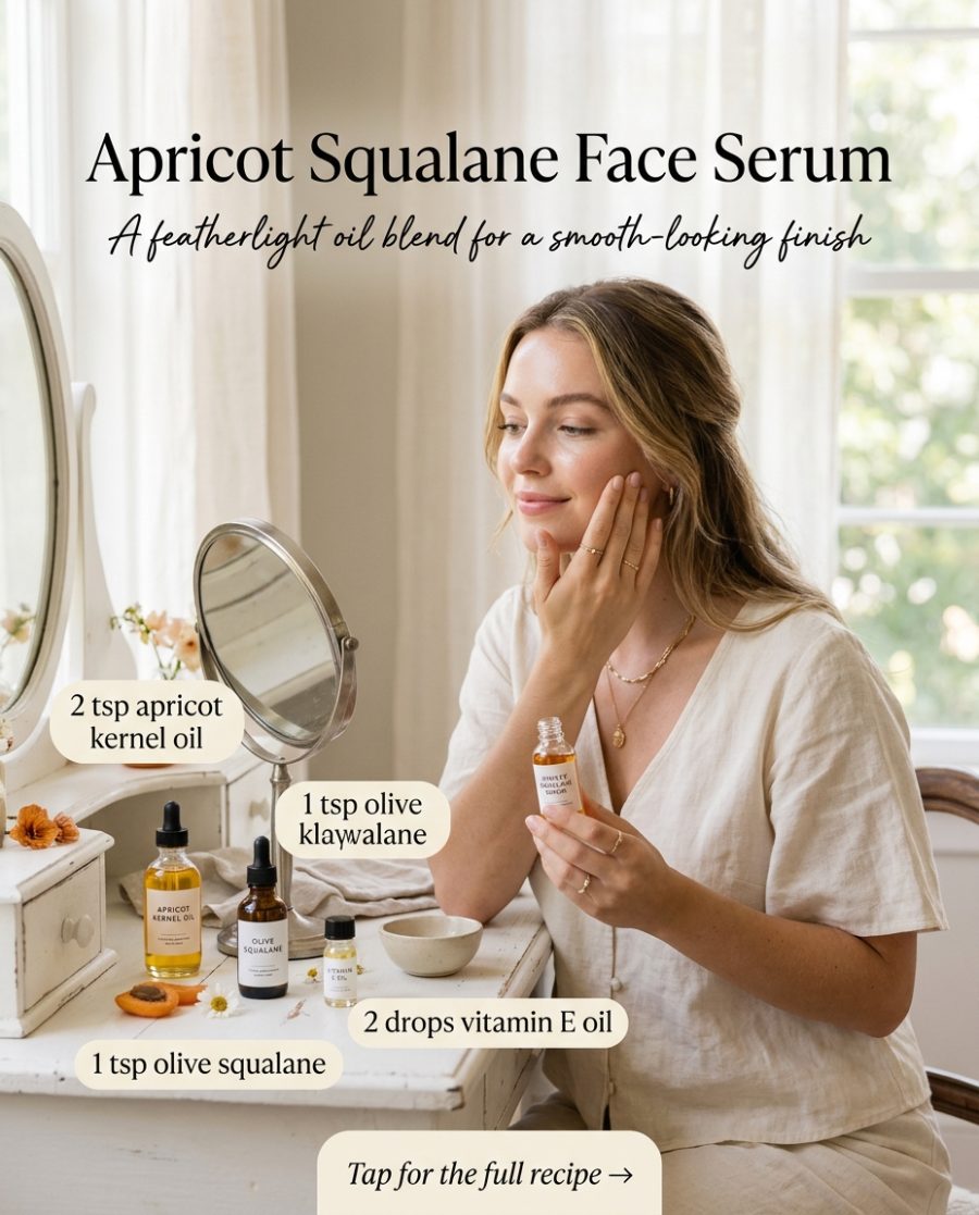 Apricot Squalane Face Serum — homemade facial rituals & serum ingredients styled for the recipe