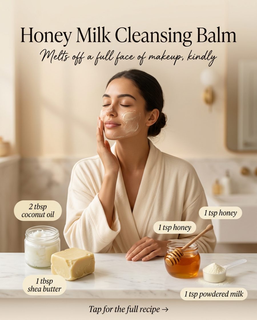 Honey Milk Cleansing Balm — homemade cleansers & toner ingredients styled for the recipe