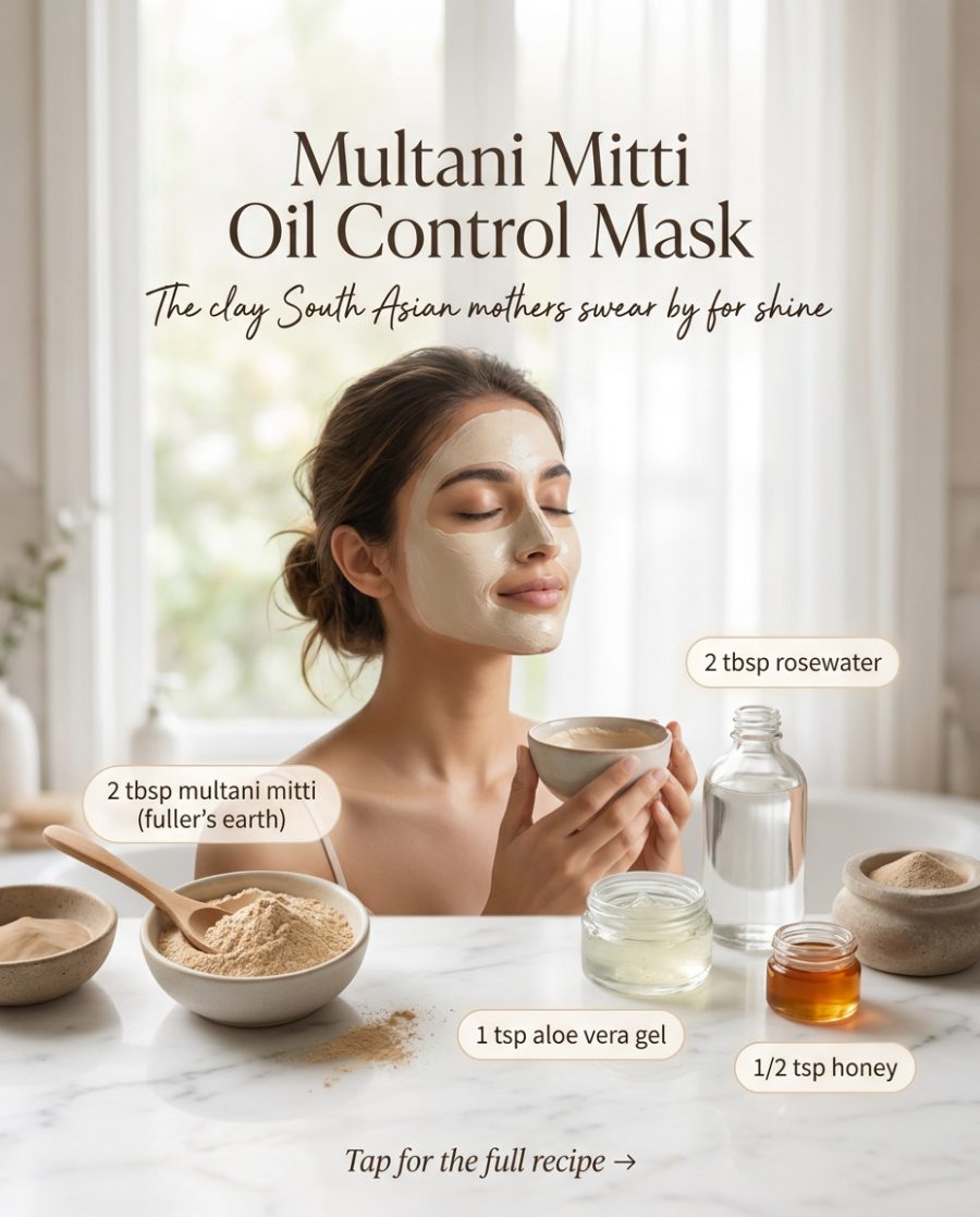 Multani Mitti Oil Control Mask — homemade face mask ingredients styled for the recipe