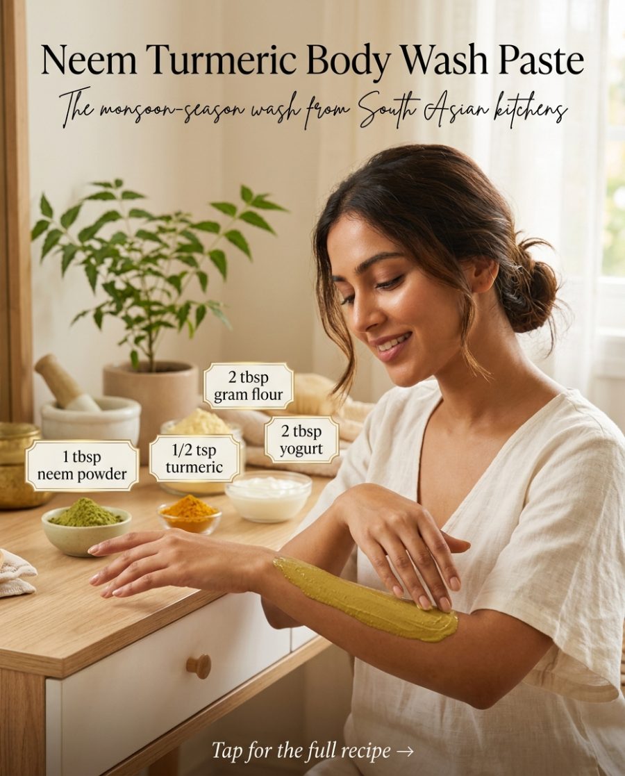 Neem Turmeric Body Wash Paste — homemade body care ingredients styled for the recipe