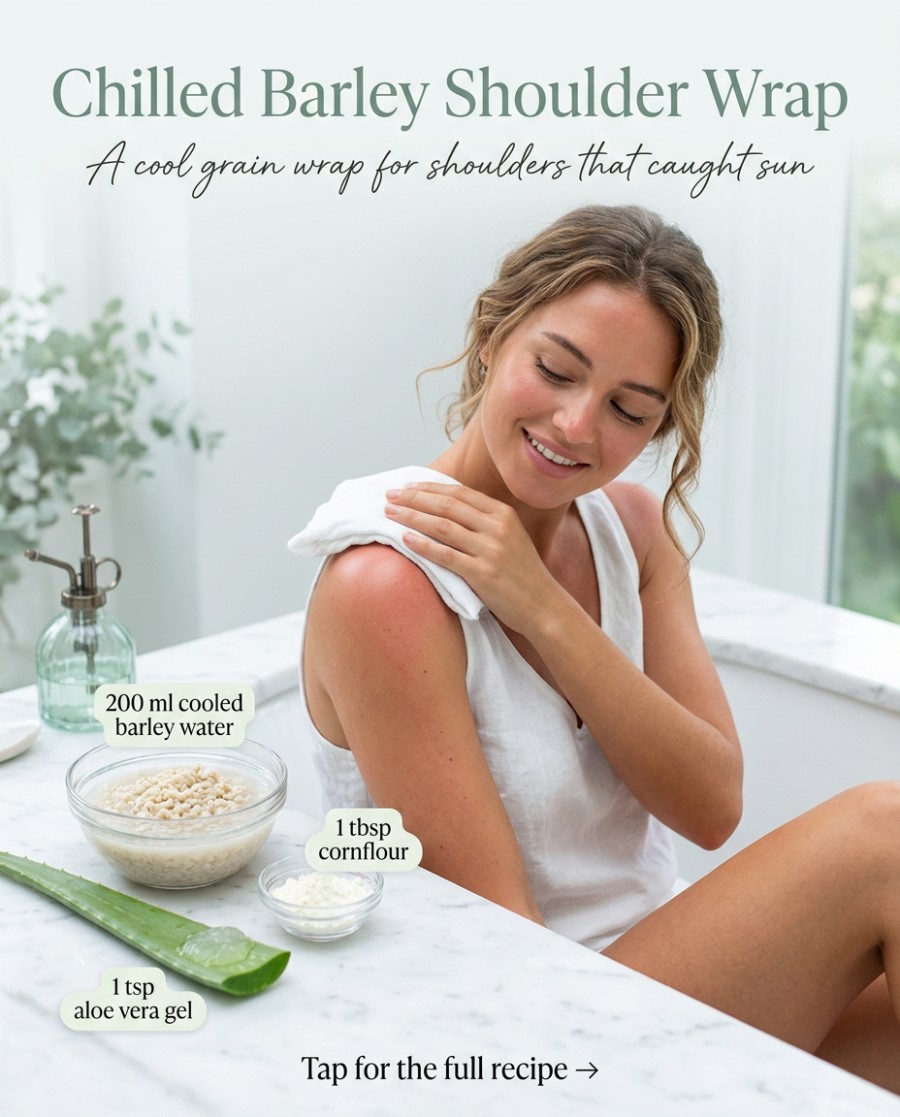 Chilled Barley Shoulder Wrap — homemade body care ingredients styled for the recipe