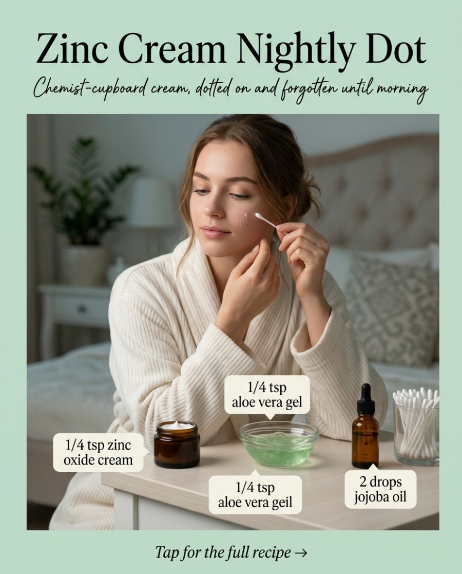 Zinc Cream Nightly Dot — homemade facial rituals & serum ingredients styled for the recipe