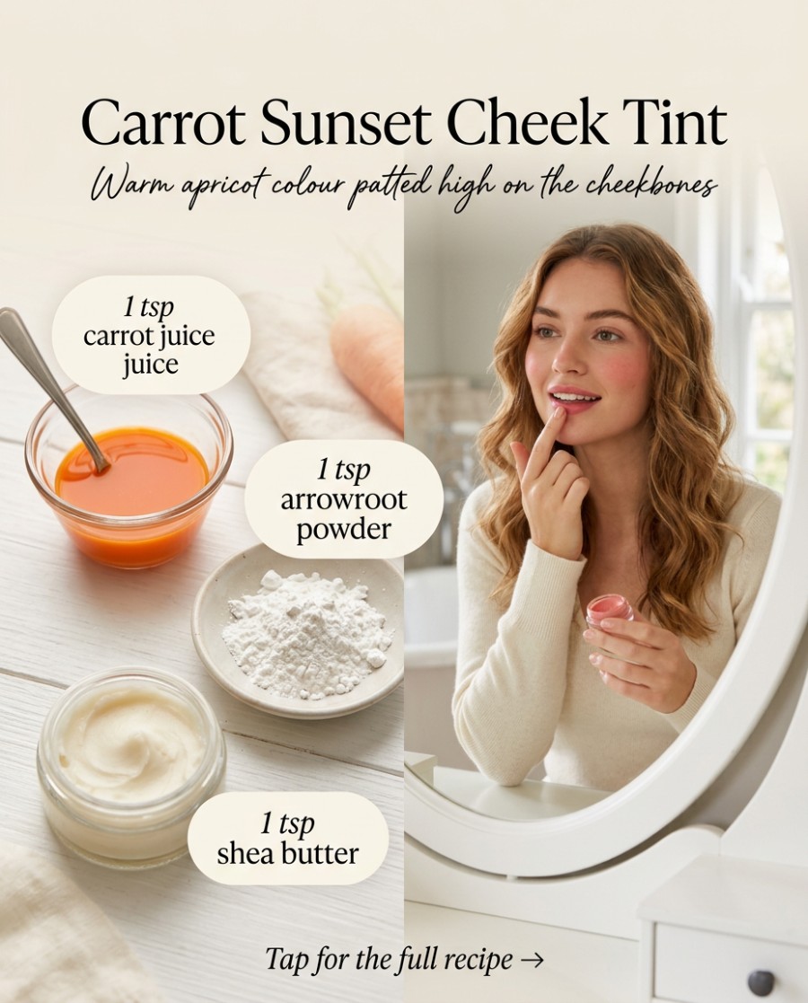 Carrot Sunset Cheek Tint — homemade lip care ingredients styled for the recipe