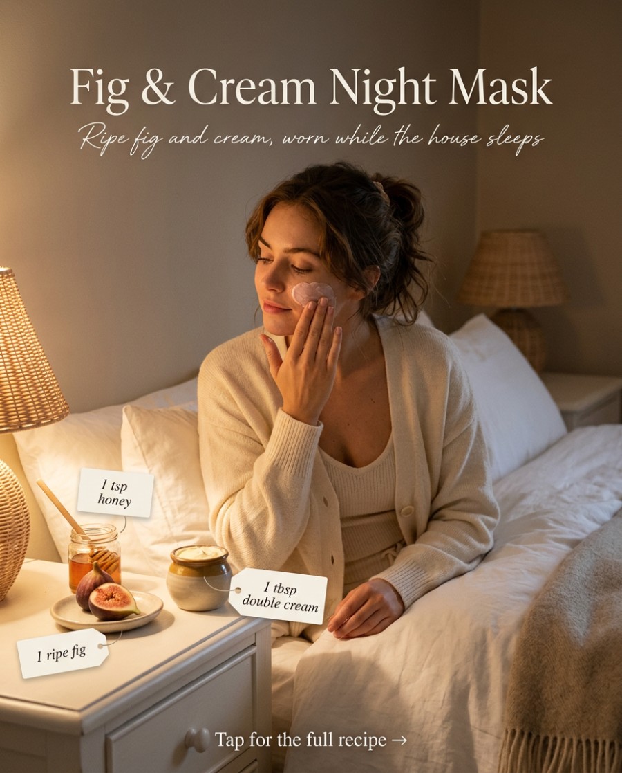 Fig & Cream Night Mask — homemade face mask ingredients styled for the recipe