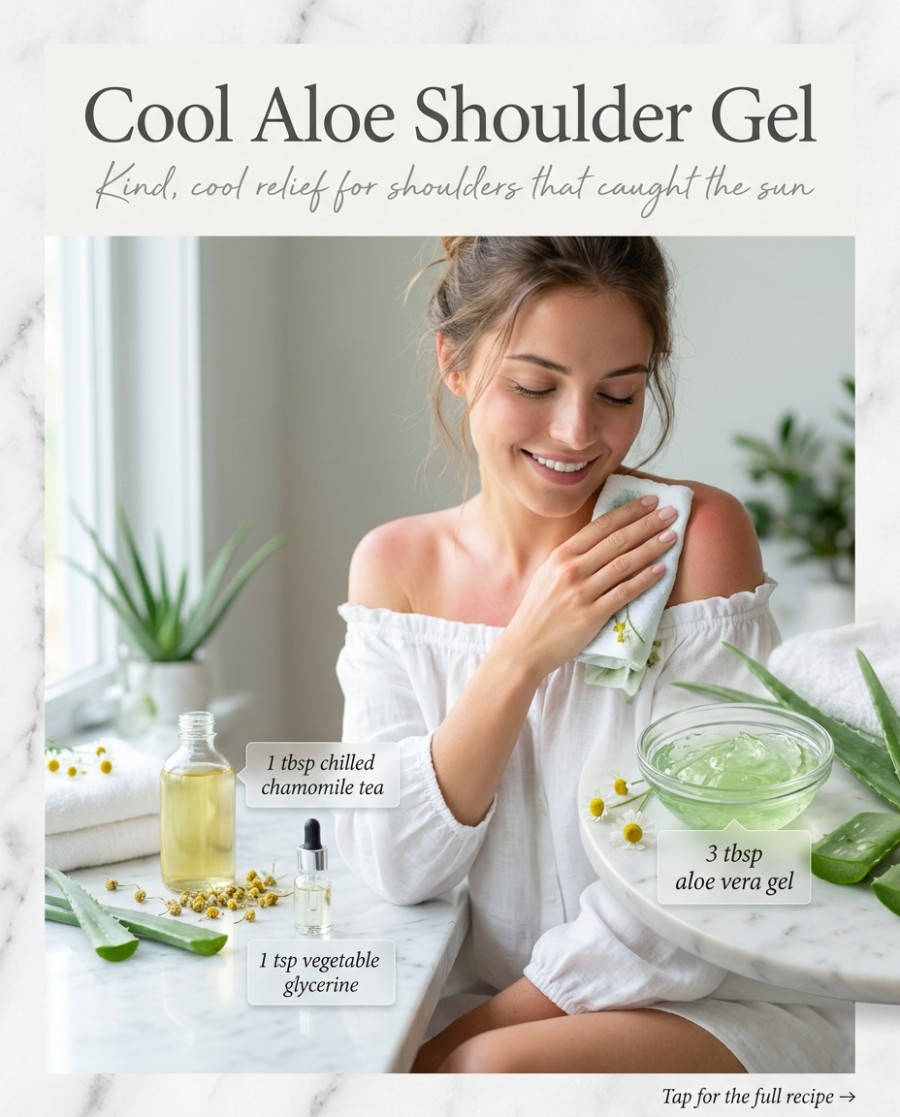 Cool Aloe Shoulder Gel — homemade body care ingredients styled for the recipe
