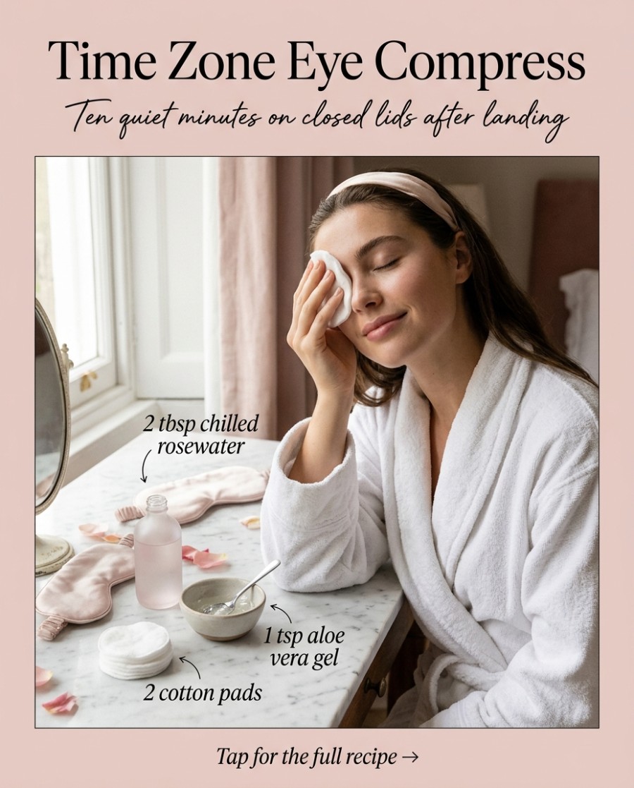 Time Zone Eye Compress — homemade facial rituals & serum ingredients styled for the recipe