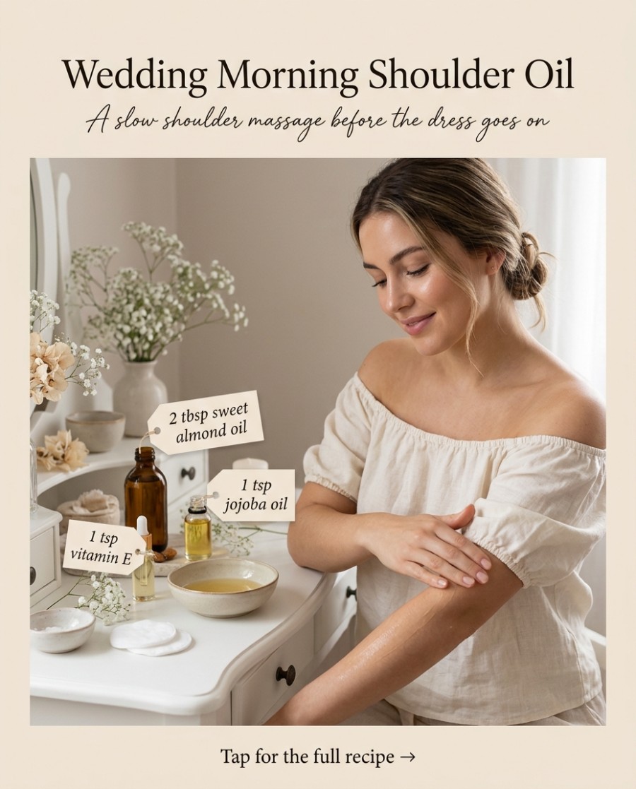 Wedding Morning Shoulder Oil — homemade body care ingredients styled for the recipe