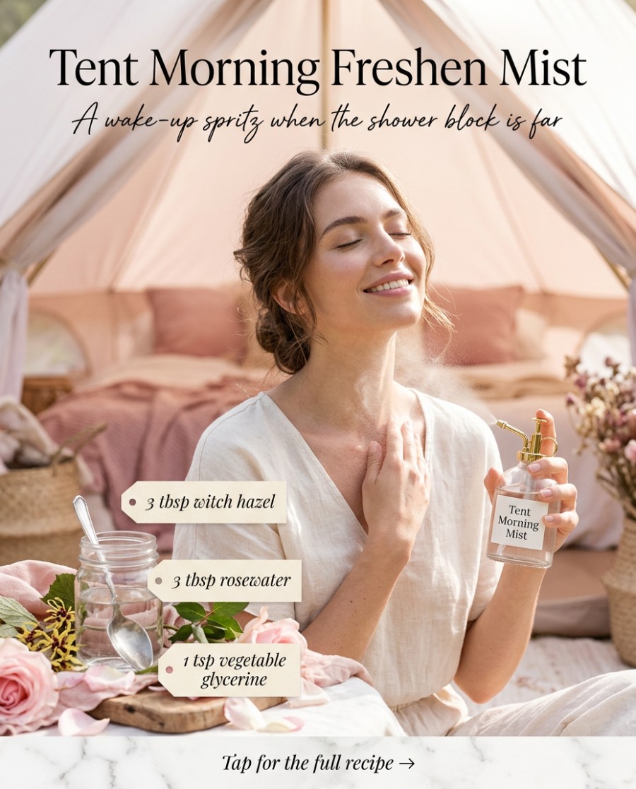 Tent Morning Freshen Mist — homemade body care ingredients styled for the recipe