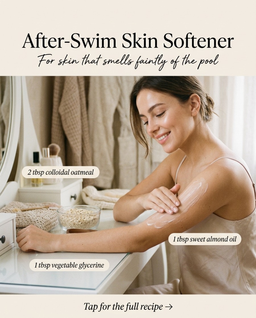 After-Swim Skin Softener — homemade body care ingredients styled for the recipe