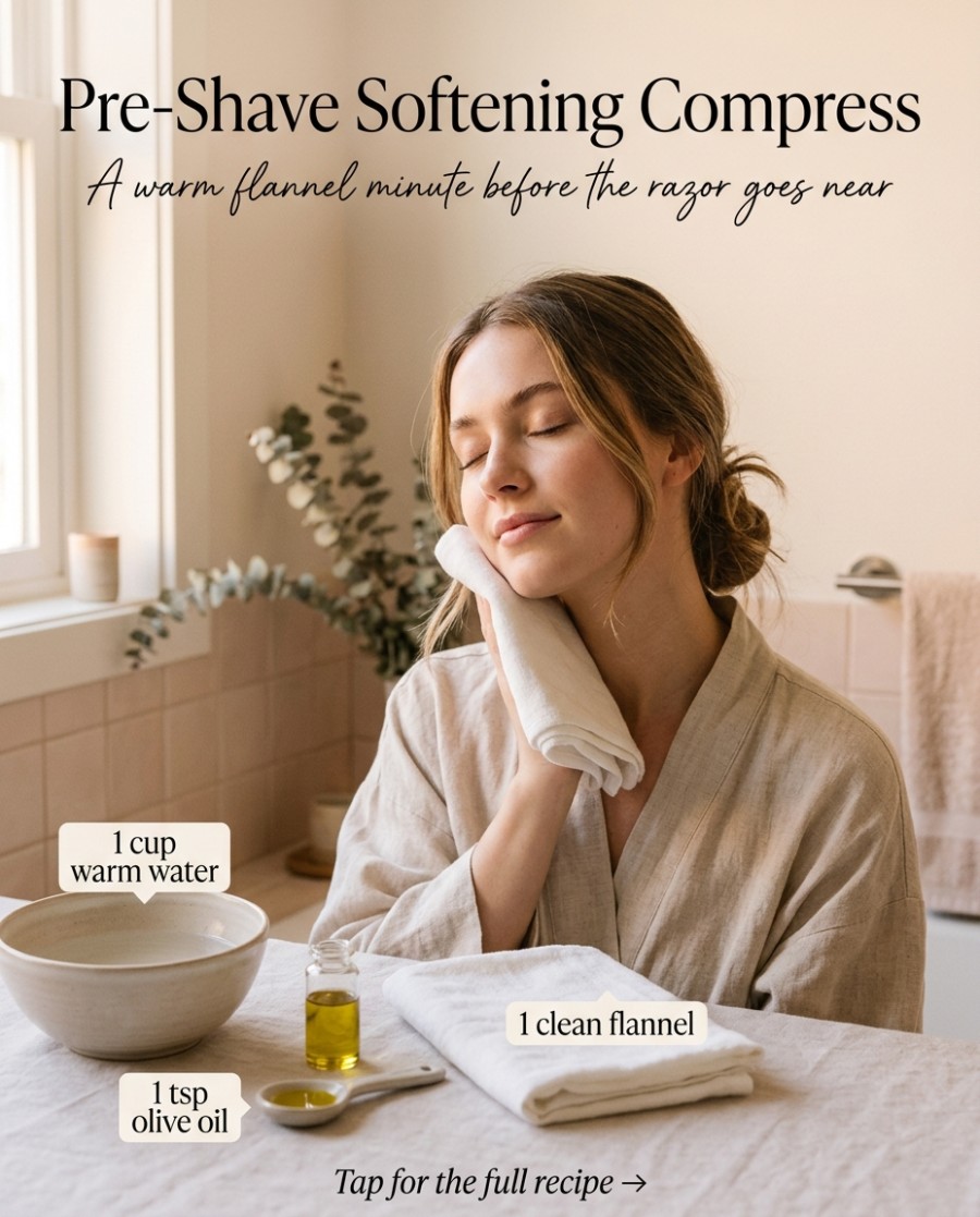 Pre-Shave Softening Compress — homemade facial rituals & serum ingredients styled for the recipe
