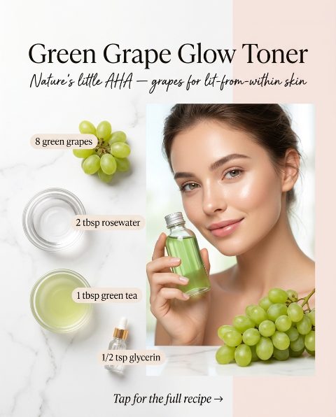 Green Grape Glow Toner — homemade cleansers & toner ingredients styled for the recipe
