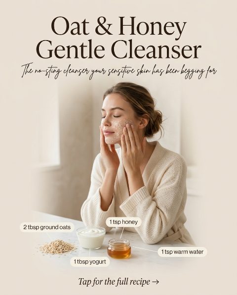Oat & Honey Gentle Cleanser — homemade cleansers & toner ingredients styled for the recipe