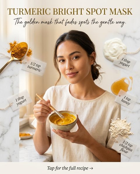 Turmeric Bright Spot Mask — homemade face mask ingredients styled for the recipe