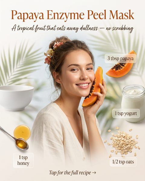Papaya Enzyme Peel Mask — homemade face mask ingredients styled for the recipe