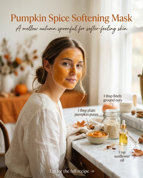 Pumpkin Spice Softening Mask — homemade face mask ingredients styled for the recipe