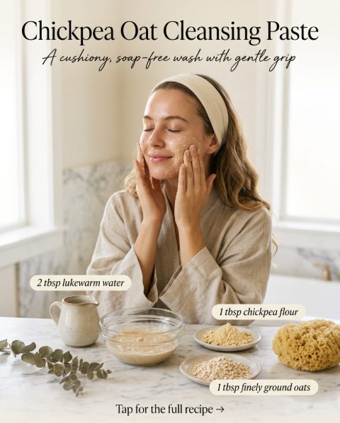 Chickpea Oat Cleansing Paste — homemade cleansers & toner ingredients styled for the recipe