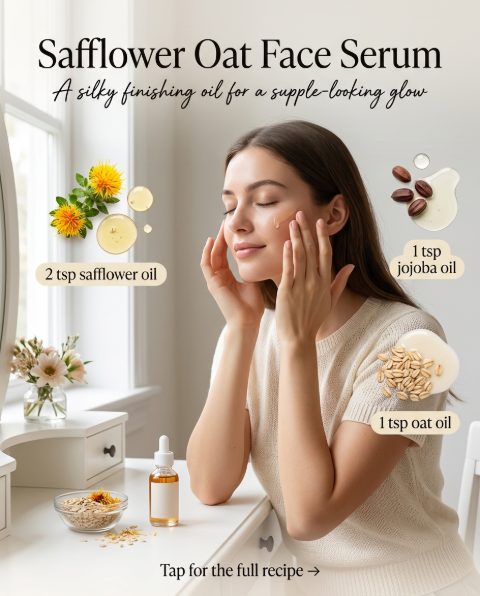 Safflower Oat Face Serum — homemade facial rituals & serum ingredients styled for the recipe