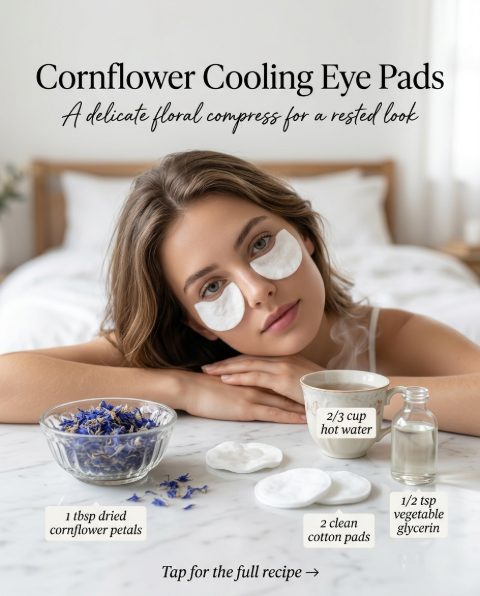 Cornflower Cooling Eye Pads — homemade facial rituals & serum ingredients styled for the recipe