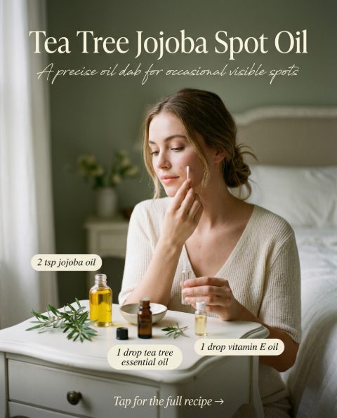 Tea Tree Jojoba Spot Oil — homemade facial rituals & serum ingredients styled for the recipe