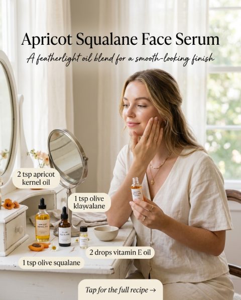 Apricot Squalane Face Serum — homemade facial rituals & serum ingredients styled for the recipe