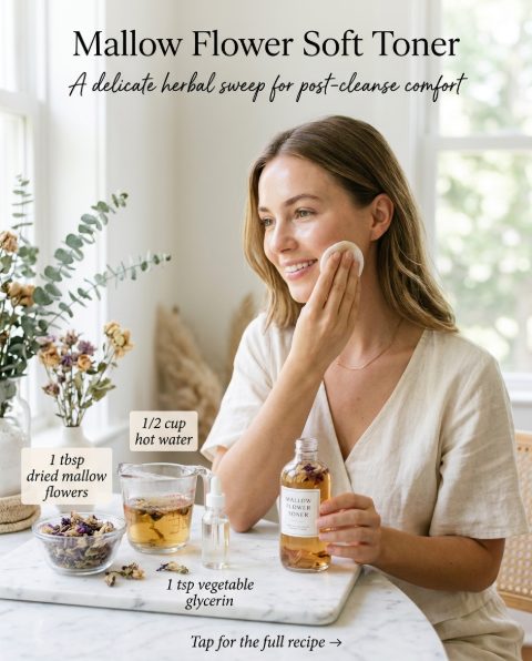 Mallow Flower Soft Toner — homemade cleansers & toner ingredients styled for the recipe