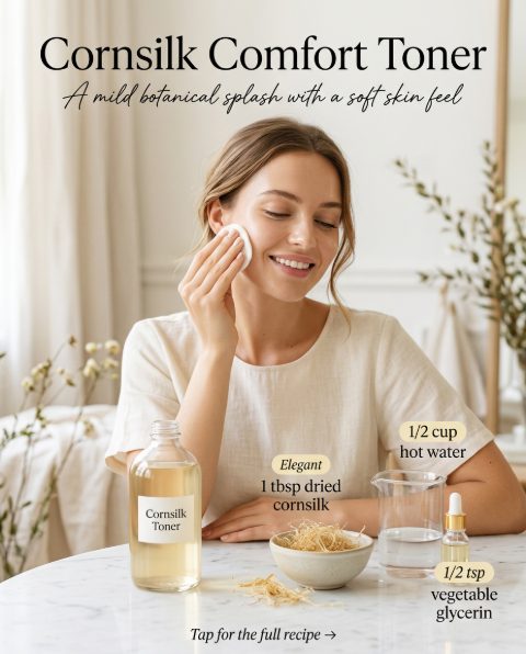 Cornsilk Comfort Toner — homemade cleansers & toner ingredients styled for the recipe