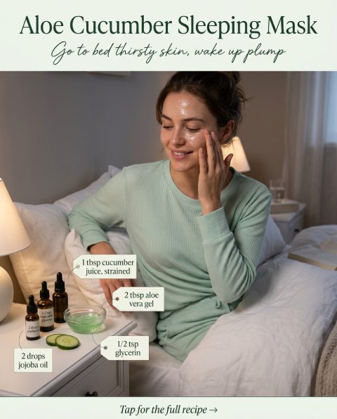 Aloe Cucumber Sleeping Mask — homemade face mask ingredients styled for the recipe