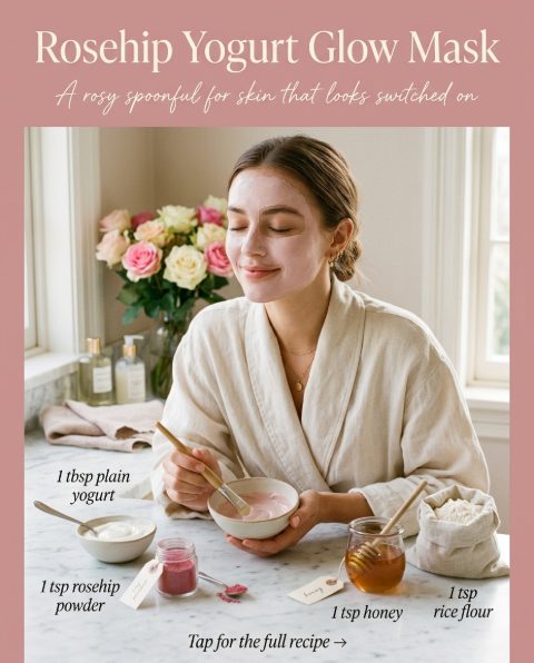 Rosehip Yogurt Glow Mask — homemade face mask ingredients styled for the recipe