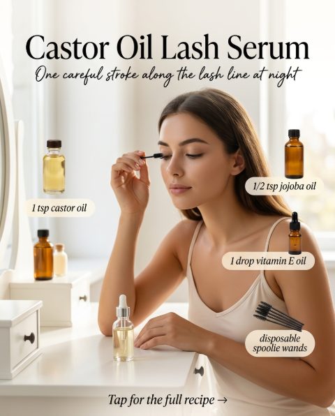 Castor Oil Lash Serum — homemade facial rituals & serum ingredients styled for the recipe