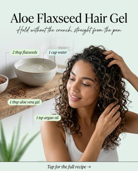 Aloe Flaxseed Hair Gel — homemade hair care ingredients styled for the recipe