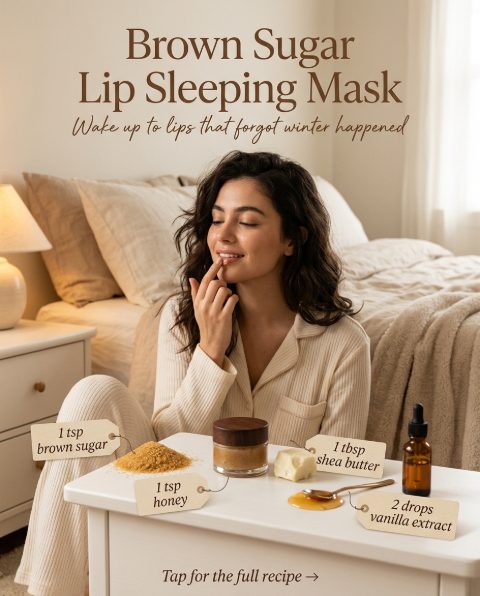 Brown Sugar Lip Sleeping Mask — homemade lip care ingredients styled for the recipe