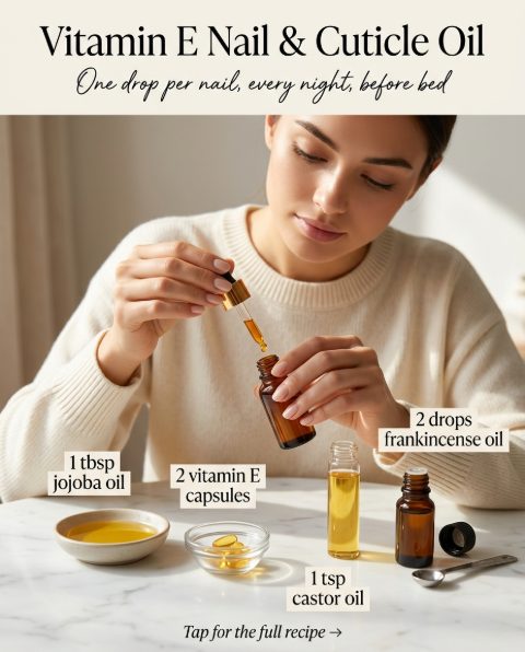Vitamin E Nail & Cuticle Oil — homemade hand & foot care ingredients styled for the recipe