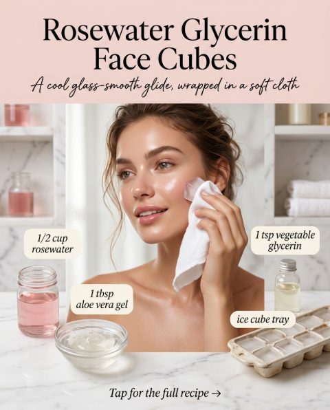 Rosewater Glycerin Face Cubes — homemade facial rituals & serum ingredients styled for the recipe