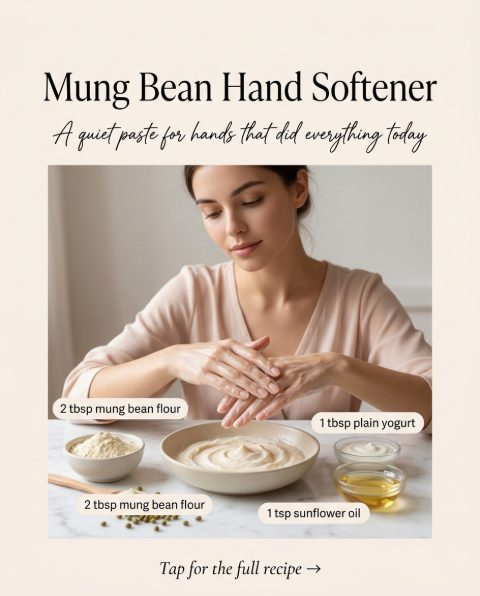 Mung Bean Hand Softener — homemade hand & foot care ingredients styled for the recipe