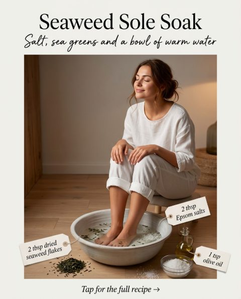 Seaweed Sole Soak — homemade hand & foot care ingredients styled for the recipe