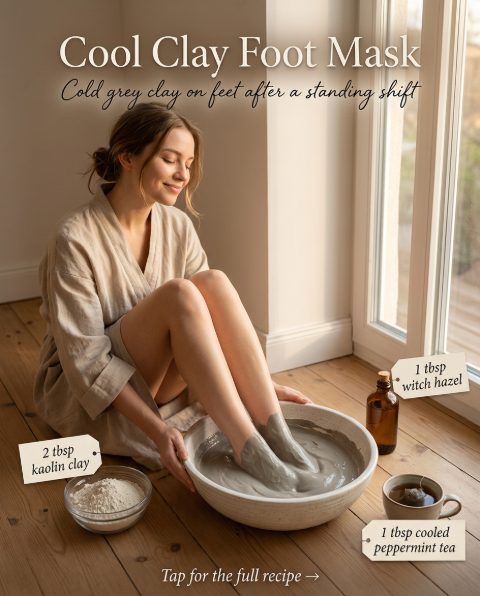 Cool Clay Foot Mask — homemade hand & foot care ingredients styled for the recipe