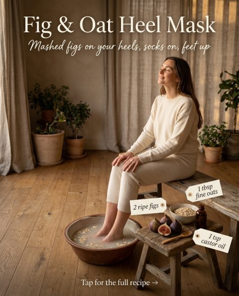 Fig & Oat Heel Mask — homemade hand & foot care ingredients styled for the recipe