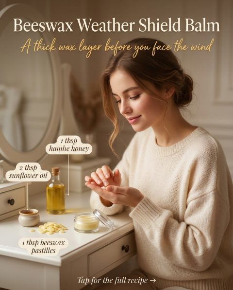 Beeswax Weather Shield Balm — homemade body care ingredients styled for the recipe