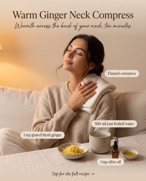 Warm Ginger Neck Compress — homemade facial rituals & serum ingredients styled for the recipe